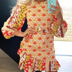 Never Fully Dressed Paisley Spliced Mini Dress